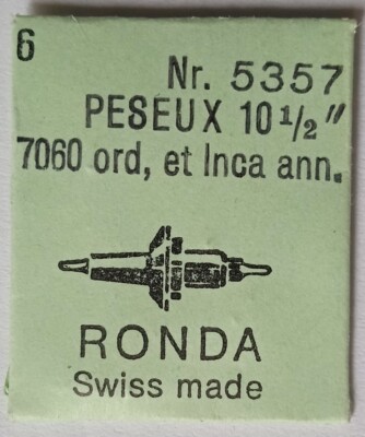 NOS New 6 Pcs Peseux 7060 Ord. Inca Ann Ronda 5357 Eje Balance Staff Asse
