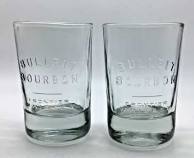 Bulleit Bourbon Frontier Whiskey Embossed Oval Weighted 4 1/8'' Glass