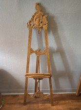 Wooden Display Easel Ornate Antique Rococo Style  3’ 11” Freestanding
