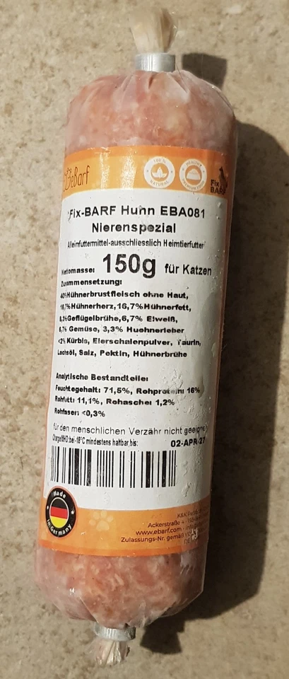 29x eBarf Huhn Nierenspezialmenü Fix-BARF f. Katzen bei Niereninsuffizienz (CNI) - Bild 3 von 3