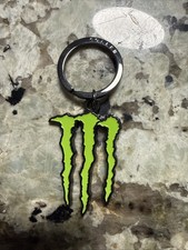 Monster Energy Drink Key chain Ring Green Logo Metal Enamel New - FREE SHIPPING