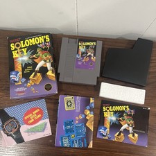 Solomon's Key Complete CIB Nintendo Nes Game box + manual 5 Screw Variant