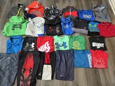 25 Pc UNDER ARMOUR ADIDAS NIKE Lot Boy's Sz 6 7 Jackets Hoodies Shirts Shorts
