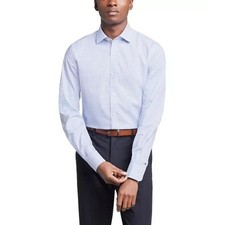 Tommy Hilfiger TH Flex Slim Fit Stretch Twill Dress Shirt Blue Check 18 34/35