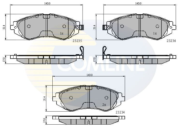Brake Pad Set For Disc Front Fits Daewoo Leganza Nubira Tacuma COMLINE CBP3435