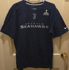 Nike Seattle Seahawks Russell Wilson Super Bowl XLVIII Shirt XL Navy Blue NFL — photo 1
