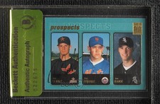 BAS 2001 Topps Prospects Roy Oswalt Pat Strange #727 Beckett Auth Sticker 3c7