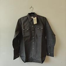 Camisa Wythe Moleskin Pearlsnap nueva con etiquetas, gris grafito talla pequeña $188