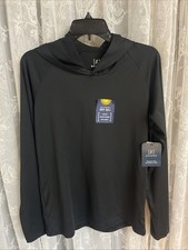 George Hooded Long Sleeve Shirt Rash Guard Black UPF50 NEW Small