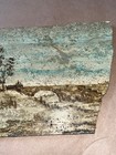 VINTAGE HANDPAINTED LANDSCAPE SCENE ON STONE 8.25" x 5.5" BULLOCKS ORIGINAL — photo 3