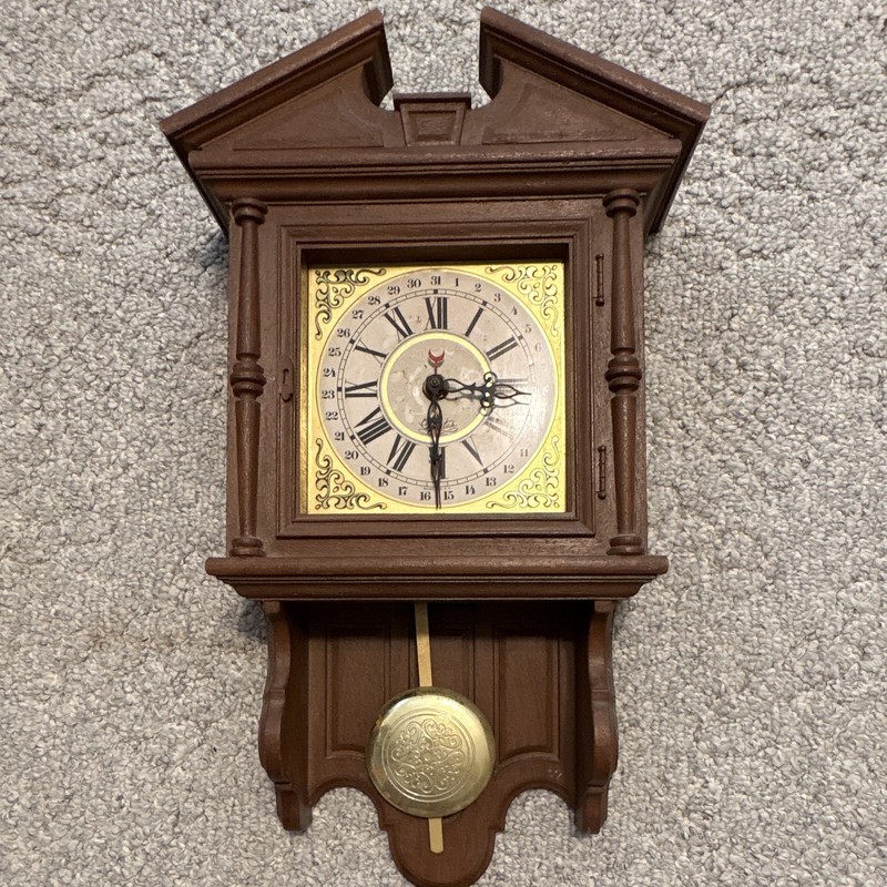 Wood Hanging Wall Clock Roman Numerals Pendulum Westminster Chime, power cord