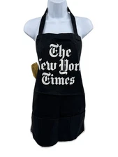 The New York Times Newspaper Worker Black Apron with Pockets NEW With Tags