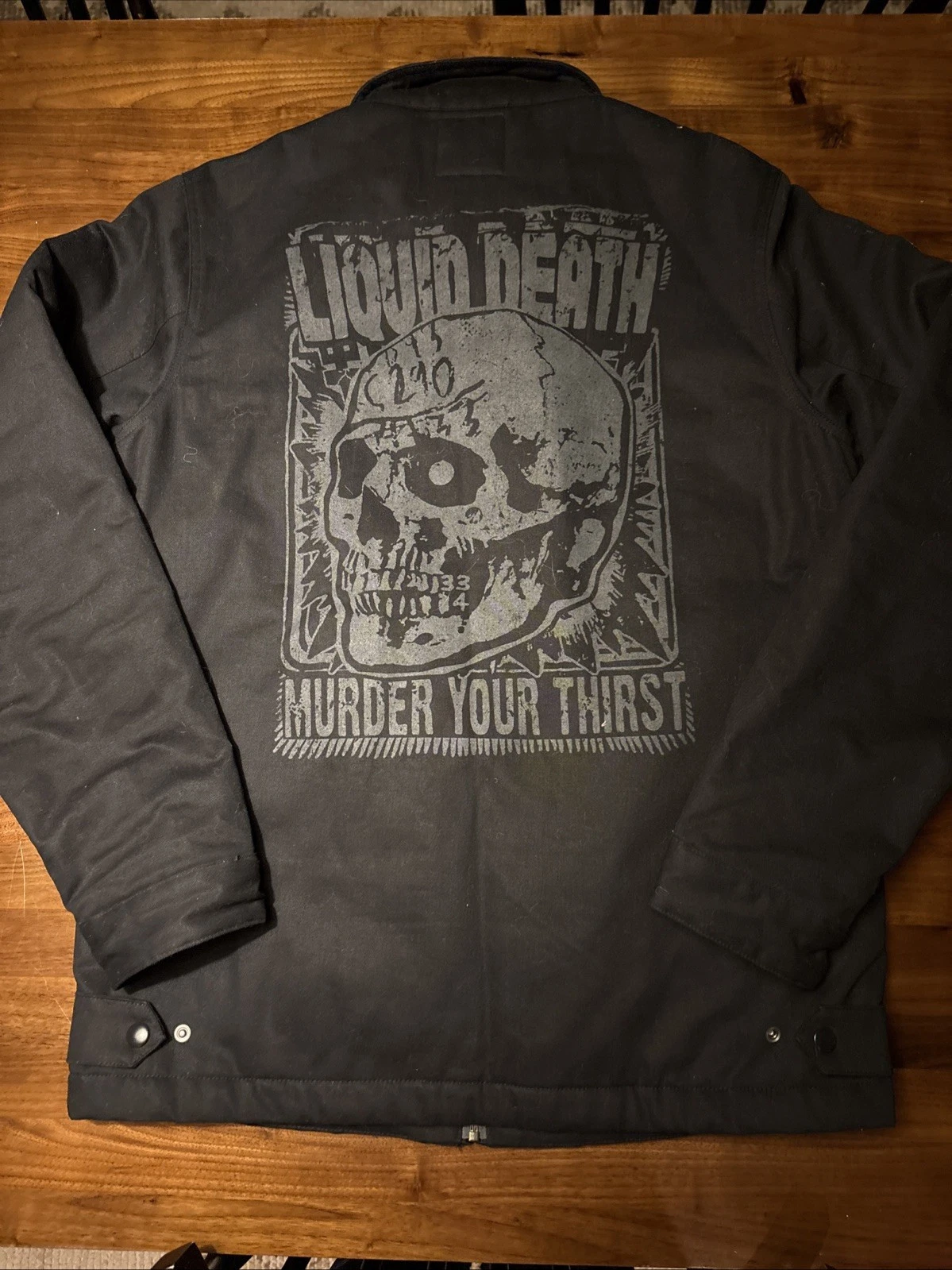Men’s Liquid Death Black Jacket Size Large - Murder Your Thirst image 6