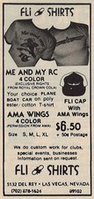 Vintage Print Ad Fli Shirts Me & My RC Cotton T-Shirt Cap AMA Wings Las Vegas u
