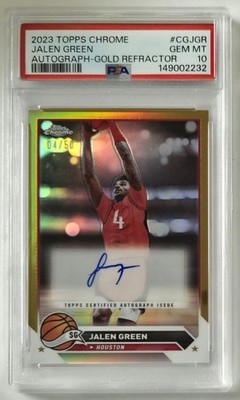 2023 Topps Chrome Jalen Green /50 Autograph Gold Refractor #CGJGR PSA 10