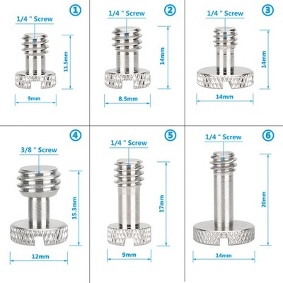 CAMVATE 1/4''-20 & 3/8''-16 Slotted Screw For Camera Quick Release Plate/Cage Rig