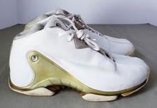 Vintage Reebok Allen Iverson White Gold Baske...