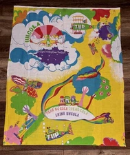 Rare VTG Peter Max  7-Up Mid-Century Pop Art Psychedelic Fabric Piece 36x44”