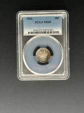 1943 Mercury Silver Dime PCGS MS65 (toned)