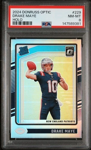 2024 PANINI DONRUSS OPTIC HOLO #229 DRAKE MAYE ROOKIE RC PSA 8