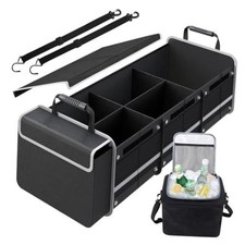 Trunk Organizer - Foldable Car Organizer for SUVs Sedans Storage Black 115L