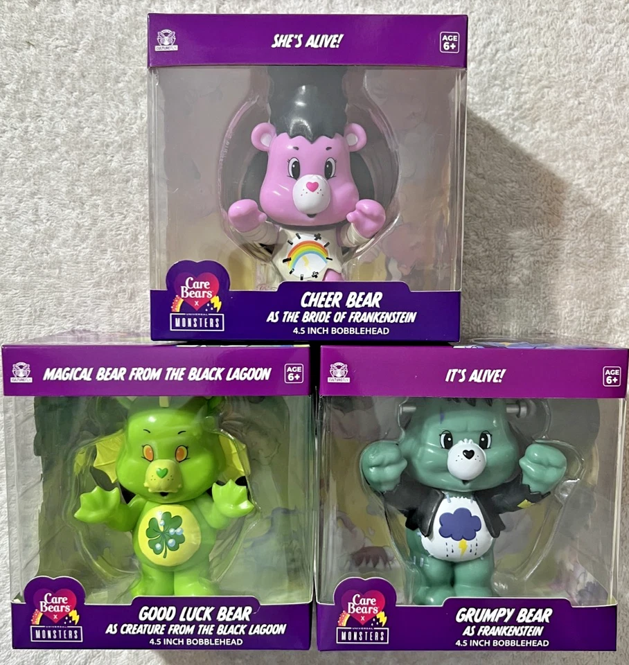 CARE BEARS MONSTERS VINYL FIGURES SET OF 3 CULTUREFLY **NEW** - Image 2 of 4