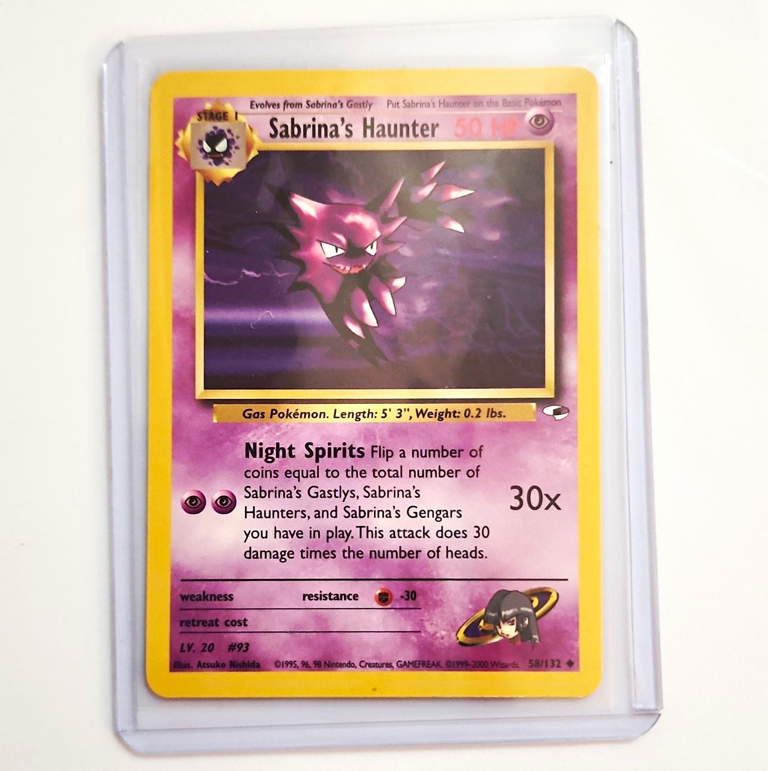 Pokemon WotC Sabrina's Haunter 58/132 Gym Heroes Regular Uncommon Stage 1