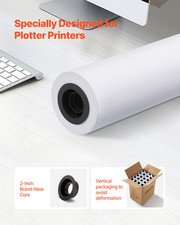 VEVOR 20-Roll Wide Format Paper, 24"x150ft Bond Roll for Plotters/CAD/Maps