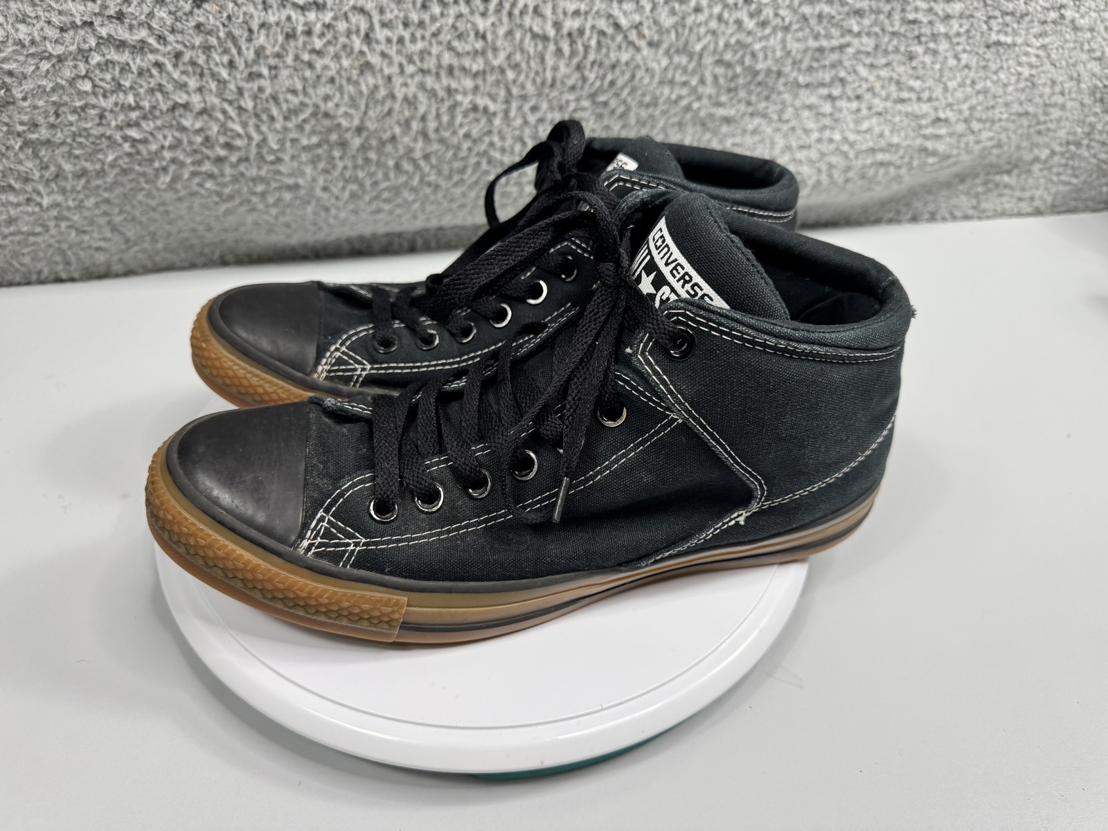 SAOLA Scarpe Converse All Star uomo taglia 10 nere suola gomma tela sneakers skate medie