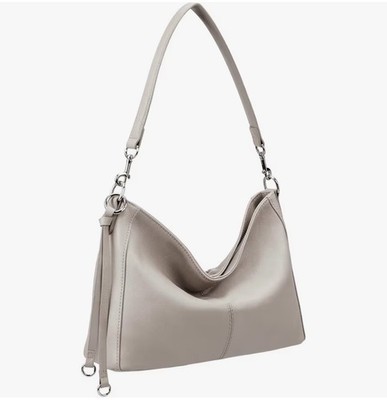 NEW Befen Genuine Leather Hobo Bag Gray Crossbody Shoulder Purse Anti-Theft