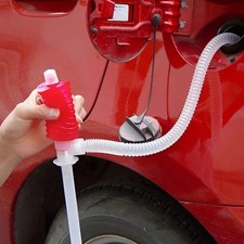 Manual Hand Siphon Pump Fuel Gas Liquid Transfer Hose Tool Kit Auto Safe Use Pro
