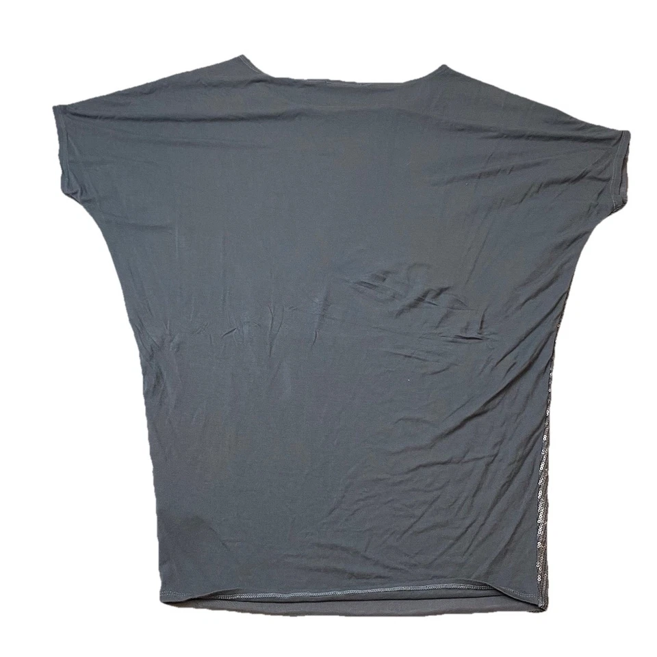 Guess Лос-Анджелес блестками верхний все над печать Sz XS короткий рукав цитата редкая Y2k - Изображение 2 из 4