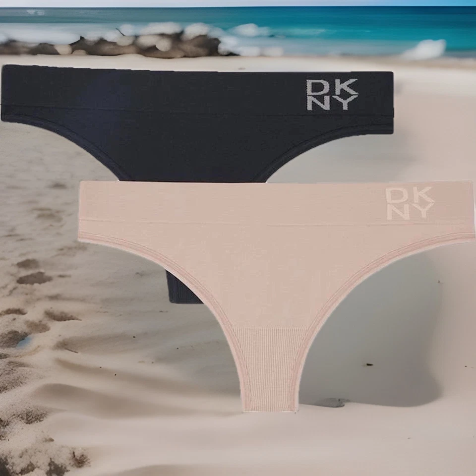 DKNY Energy 低腰无缝丁字裤黑色和裸色尺寸:中号 - — 第 3/4 张图片