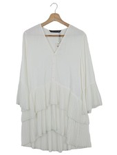 ZARA WOMAN Abito a maniche lunghe Donna Abito Taglia IT 38 bianco stile casual