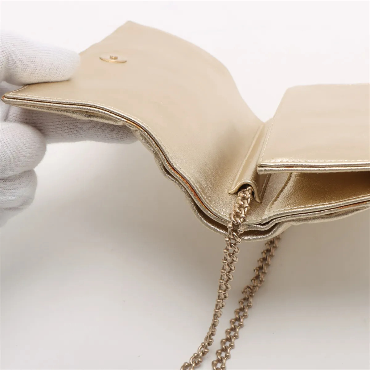 Chanel Coco Mark Lambskin Chain Shoulder Bag Gold Gold Metal Fittings 2XXXXXX thumbnail 12