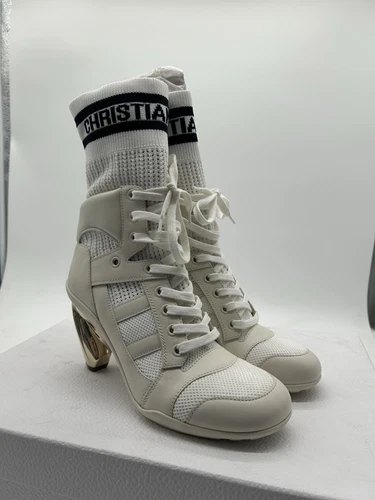 Bottes à talons Dior D Zenith blanches femme NEUVES