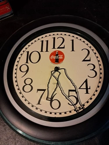 Vintage Style Coca Cola Wall Clock 12" Diameter with Glass Lens