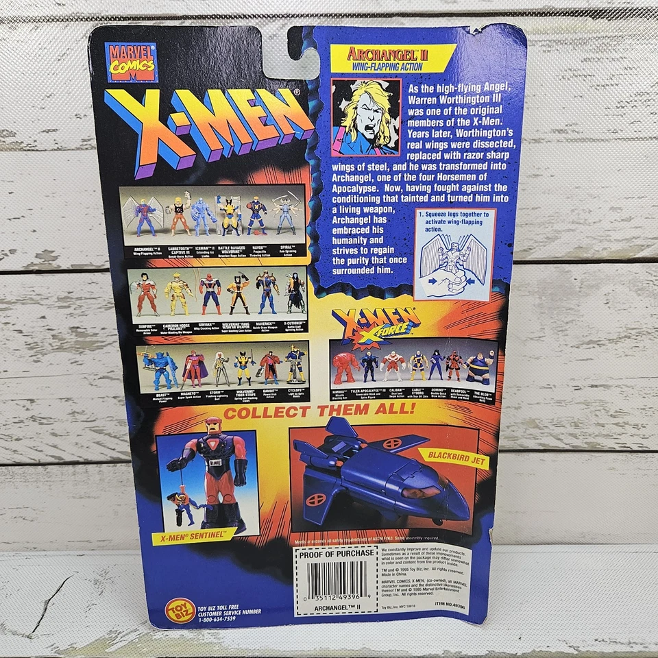 ToyBiz Marvel X-Men Archangel 2 1995 Invasion Series 5" Action Figure Vintage - Image 4 of 4