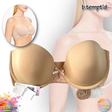 NWT b.tempt'd Women's 32D Modern Method Strapless Picot-Trimmed Bra 954217 Sand