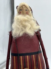 Folk Art Skinny Santa “Penny Pincher” Cabin Fever Original Stephanie Sibert Art