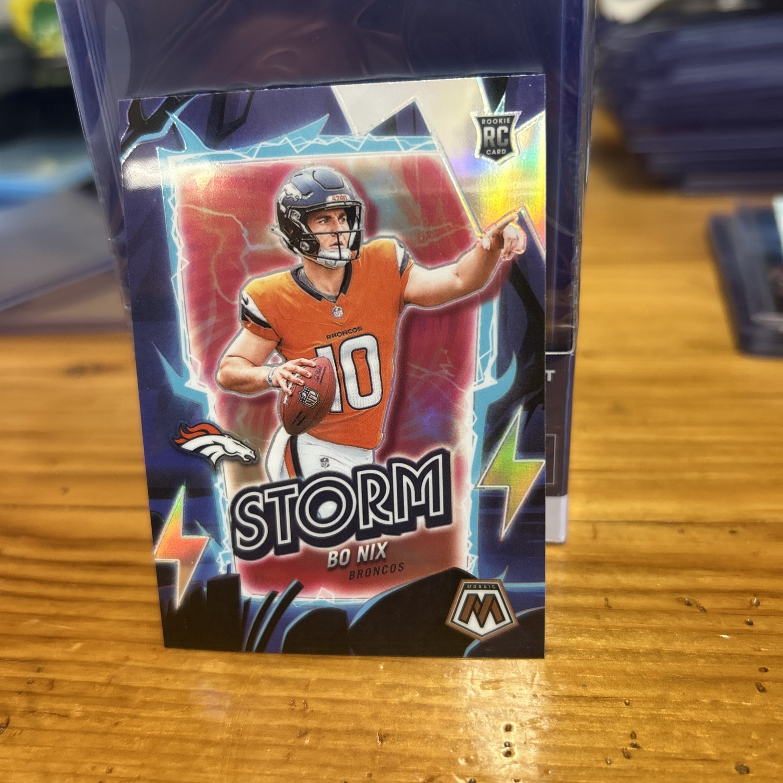 2024 Panini Mosaic Bo Nix By Storm Silver Prizm Rookie RC #13 Denver Broncos