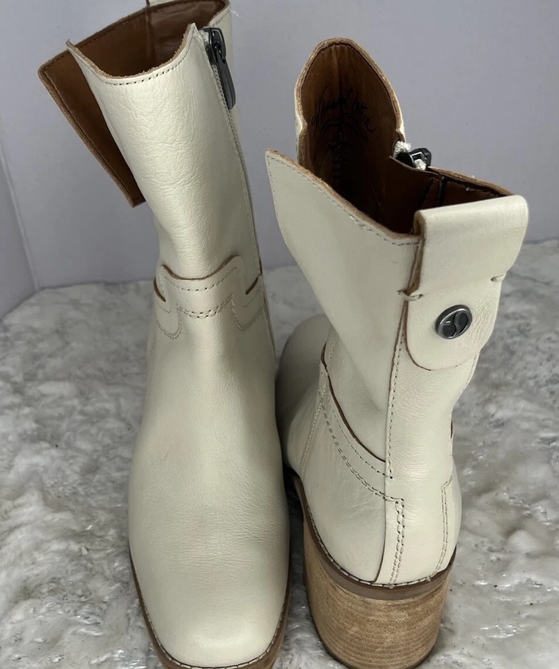 Franco Sarto Mid Calf Smooth Leather Boot Color Putty ( Light Beige) US Size 6M - Image 2 of 4