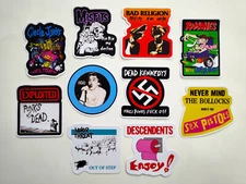 Punk Vinyl Sticker Lot (10 Stickers) SET 20 rock band crust hardcore ska emo oi!