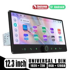 JOYING Android 12 Universal 1 DIN 12.3 Inch HD 1920*720 Touch Screen Car Stereo