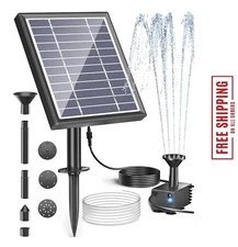 Solar Fountain for Bird Bath Panel Kit Outdoor Water Pump w 4Ft Tubing Pond