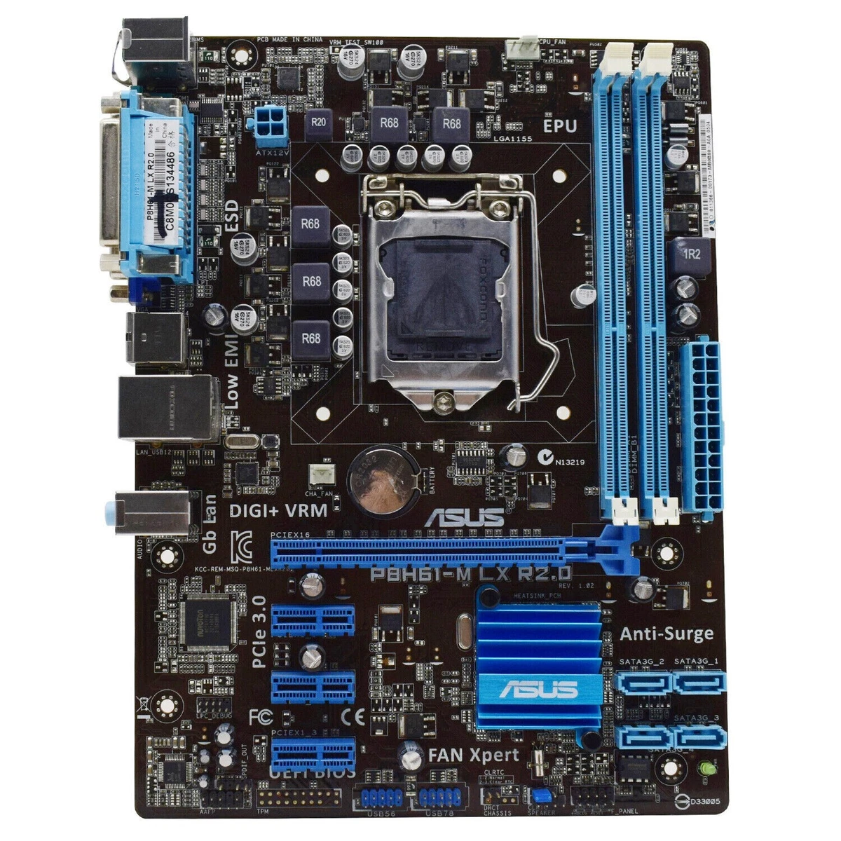 ASUS P8H61 M LX R2.0 Motherboard M ATX Intel H61 LGA1155 DDR3 16GB SATA2 VGA I O