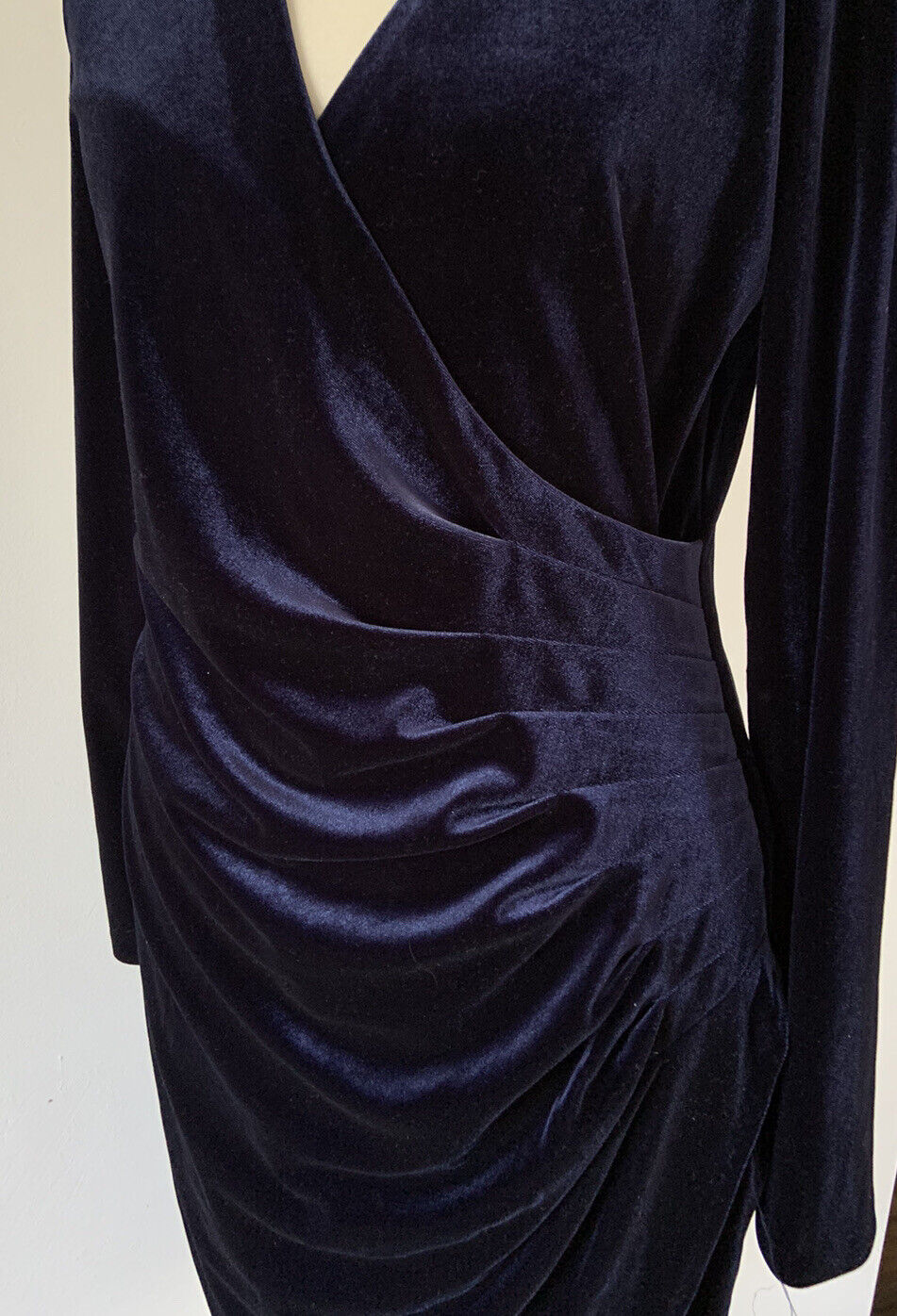 DKNY Stunning Party Season Blue Velvet Fitted Dress … - Gem