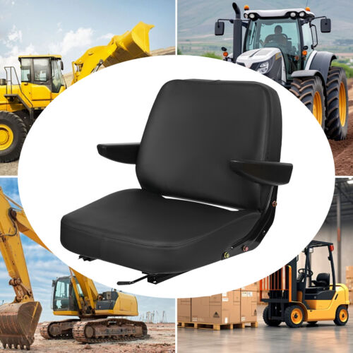 Tractor Seat Universal Forklift Seat PVC Adjustable Backrest With Safety Belt US