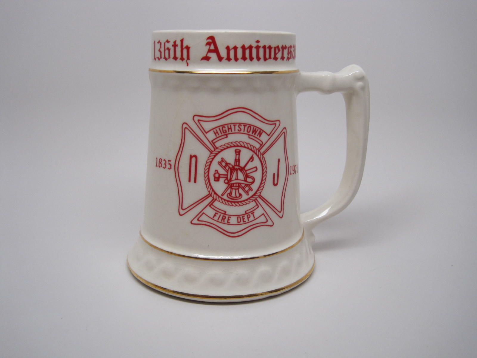 Vintage Hightstown Fire Dept NJ Anniversary Cup Mug Beer Stein eBay