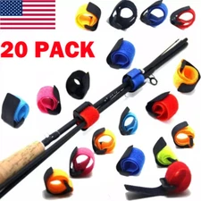 20x Fishing Rod Tie Strap Tackle Wrap Band Fish Pole Holder Fastener USA